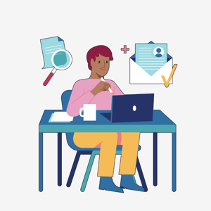 person at computer working person at computer working
